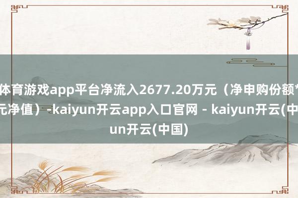 体育游戏app平台净流入2677.20万元（净申购份额*单元净值）-kaiyun开云app入口官网 - kaiyun开云(中国)