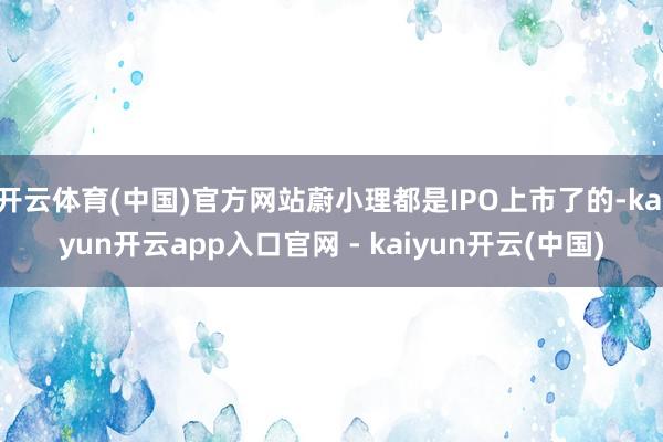 开云体育(中国)官方网站蔚小理都是IPO上市了的-kaiyun开云app入口官网 - kaiyun开云(中国)