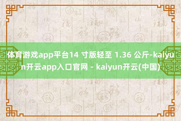 体育游戏app平台14 寸版轻至 1.36 公斤-kaiyun开云app入口官网 - kaiyun开云(中国)