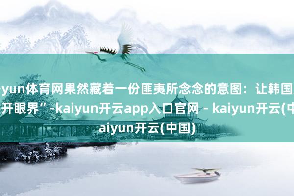 开yun体育网果然藏着一份匪夷所念念的意图:让韩国旅客“开眼界”-kaiyun开云app入口官网 - kaiyun开云(中国)
