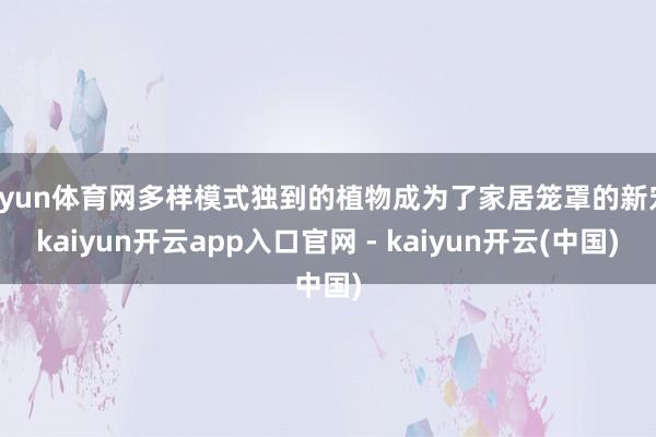 开yun体育网多样模式独到的植物成为了家居笼罩的新宠-kaiyun开云app入口官网 - kaiyun开云(中国)