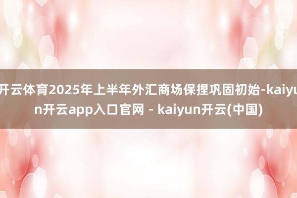 开云体育2025年上半年外汇商场保捏巩固初始-kaiyun开云app入口官网 - kaiyun开云(中国)