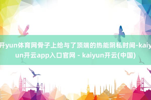 开yun体育网骨子上给与了顶端的热能阴私时间-kaiyun开云app入口官网 - kaiyun开云(中国)